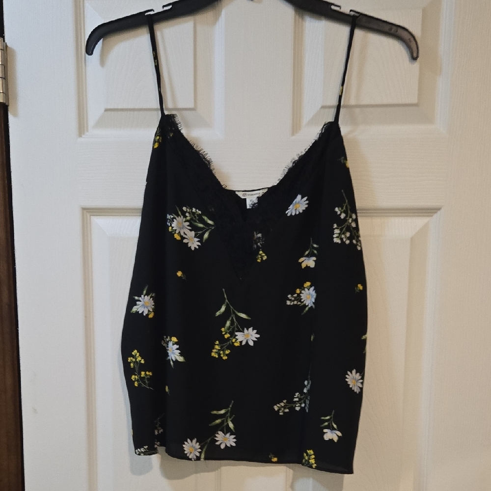 Floral Black Camisole Top Xl